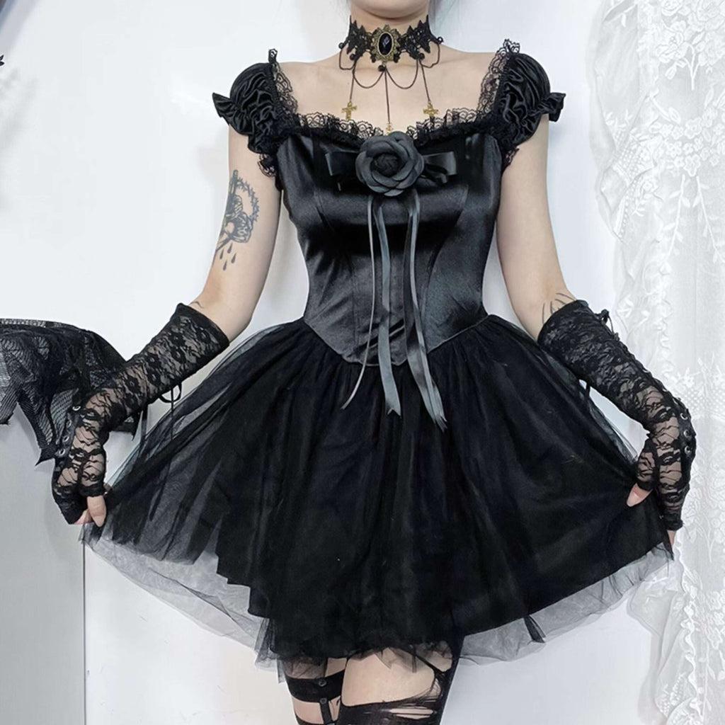 Lolita Black Rose Dress