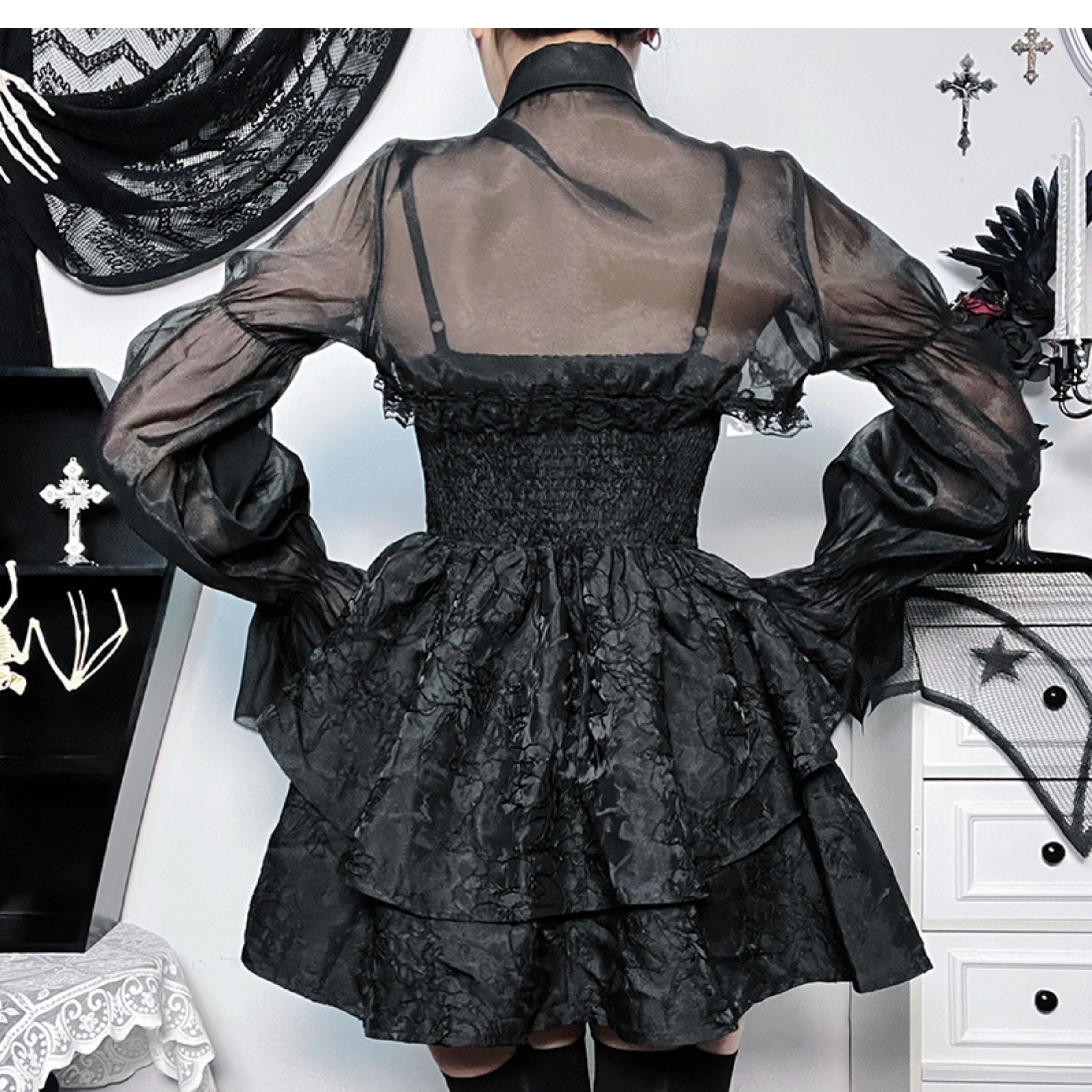 Black Rose Lolita Two Pieces Dress