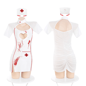 Cos Nurse Hollow Out Lingerie Dress