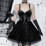 Gothic Lace Up Slip Dress
