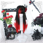 Cosplay Red and Black Mixed Wigs with Bangs