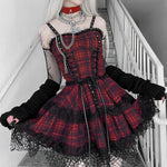 Gothic Lace Plaid Dress