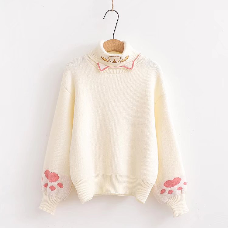 Kitty Paw Turtleneck Sweater