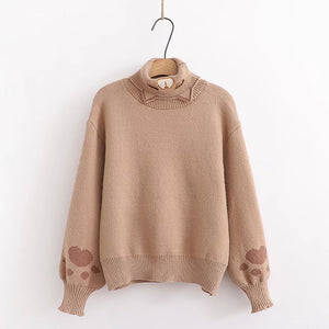 Kitty Paw Turtleneck Sweater