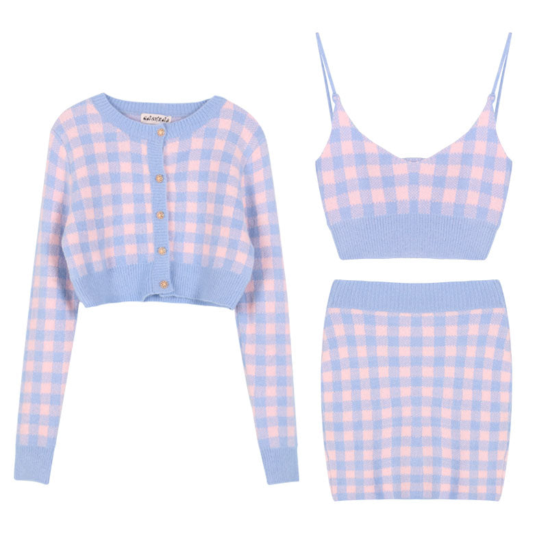 Soft Girl Spring 3 Pieces Outfits