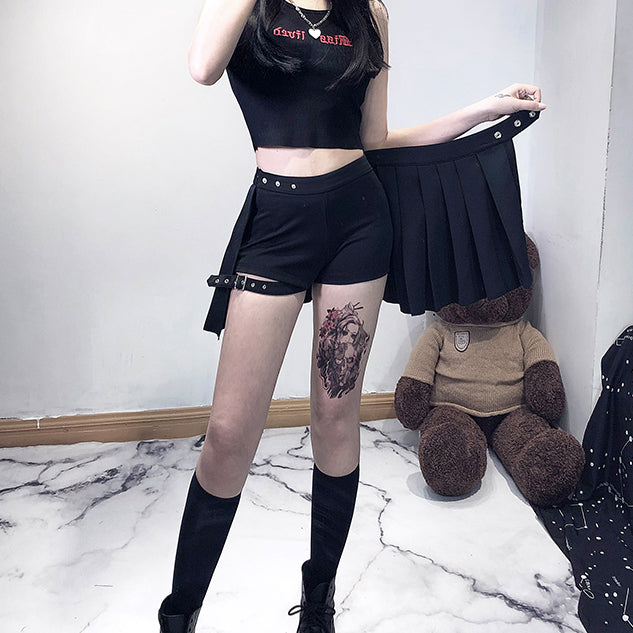 Gothic Shorts with Skirt